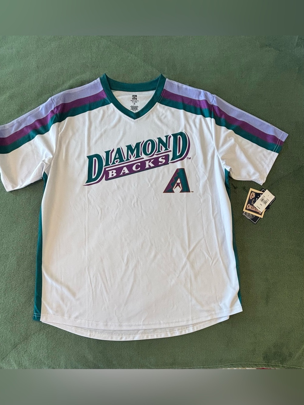 Arizona Diamondbacks White Teal & Purple Jersey, NWT, Size: 2XL. (6462)